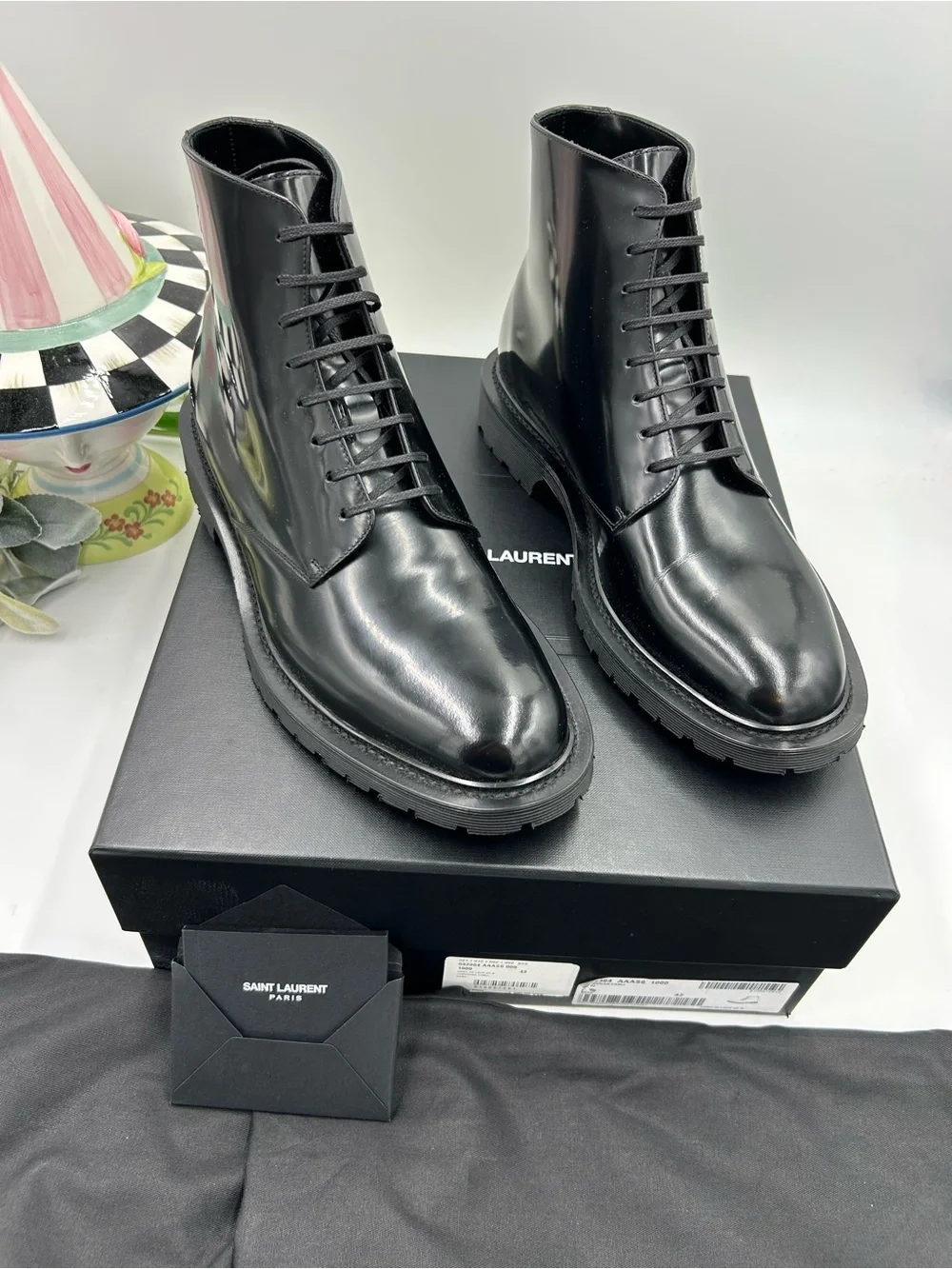 Men's Saint Laurent combat boots size 43 made in Italy NWT